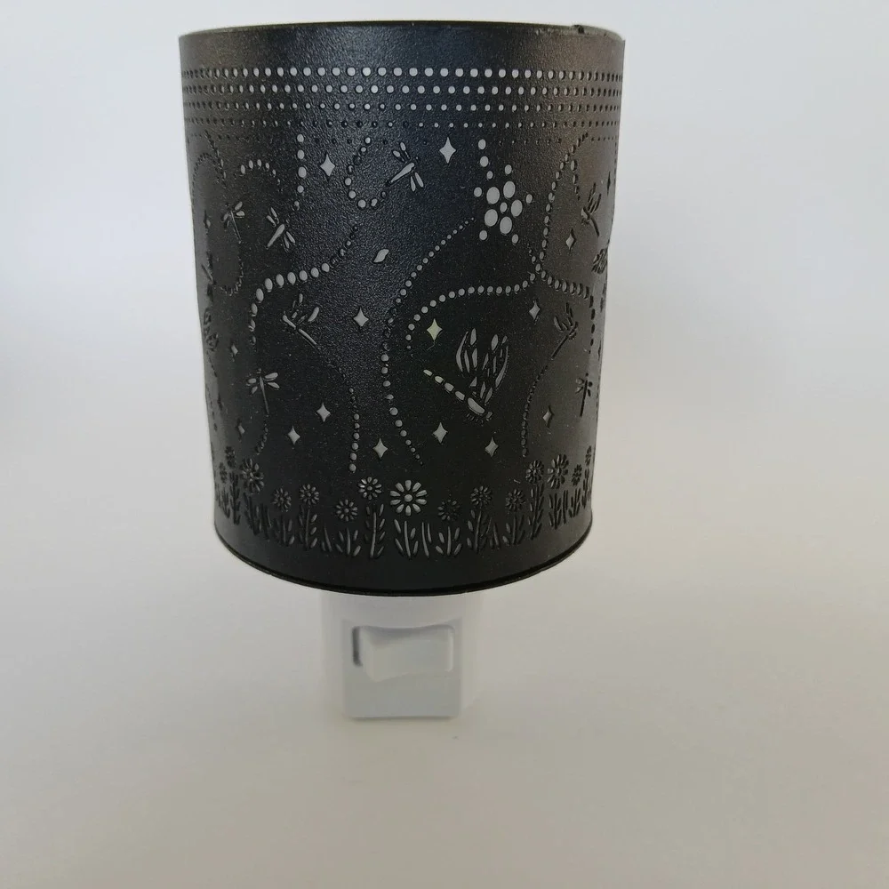 Bronze Night Light Decorative Cut Out Plug In with bulb‎ Dragonflies Flowers